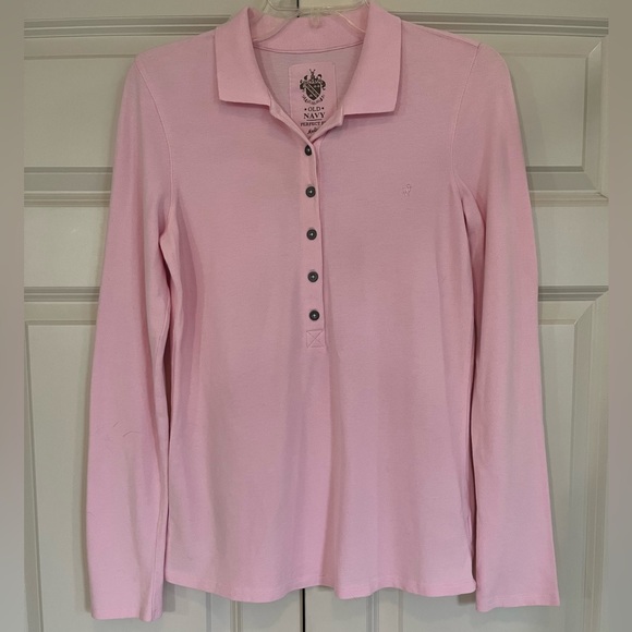 Women's Vintage Old Navy Perfect Fit Half Button Shirt, Size Medium - Picture 2 of 9